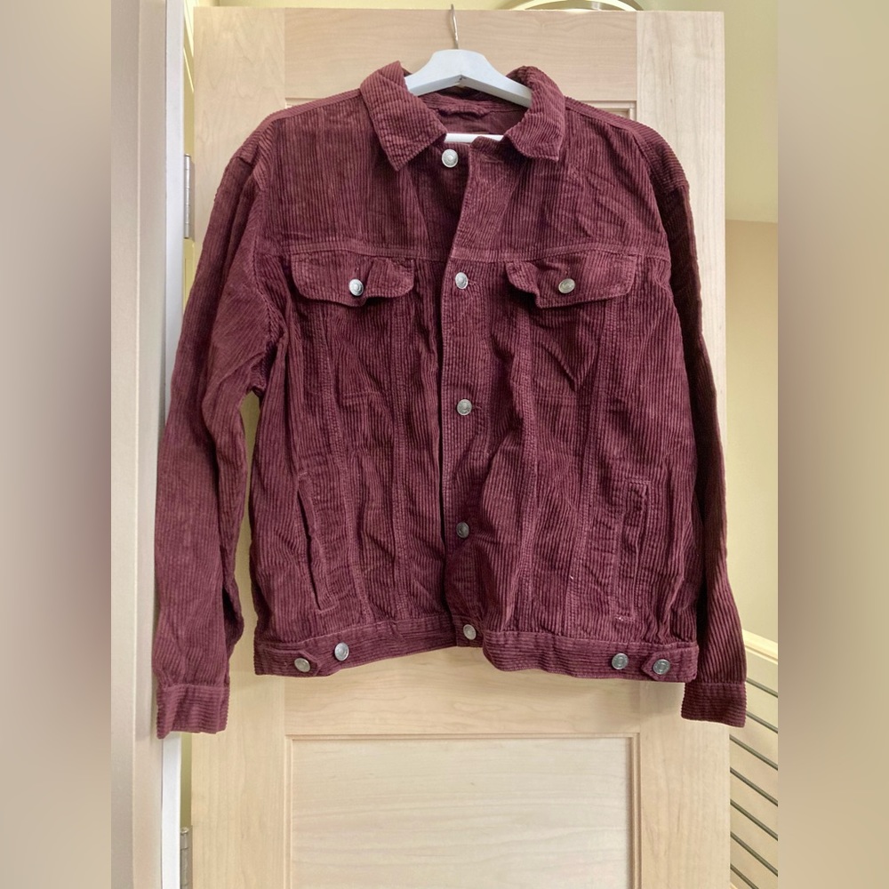 AE - Burgundy Corduroy Jacket - button up, 4 pockets - NWT - SZ Large
